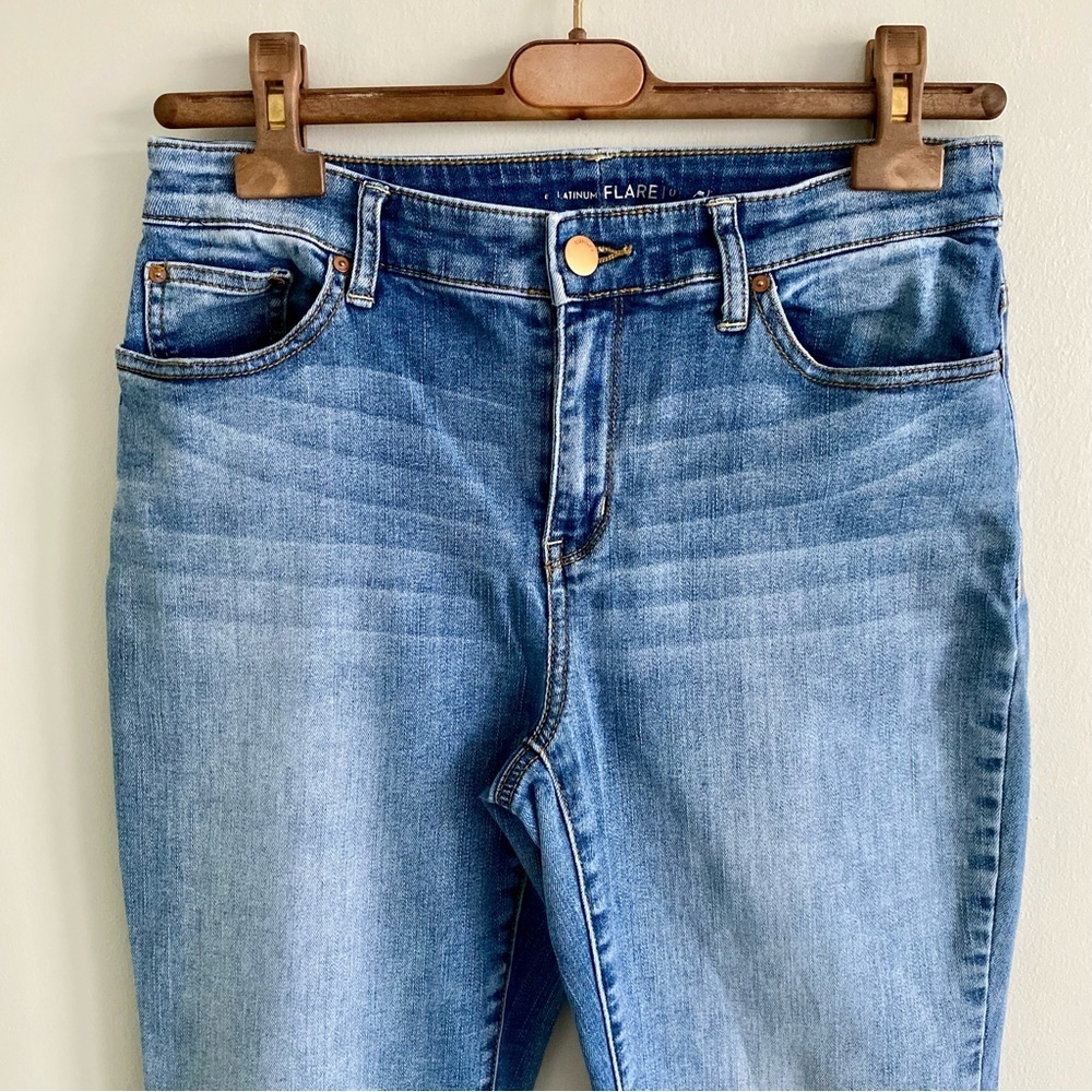 Chico’s Platinum Flare Jeans Size 4 Regular - Picture 2 of 6